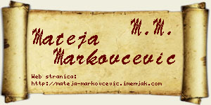 Mateja Markovčević vizit kartica